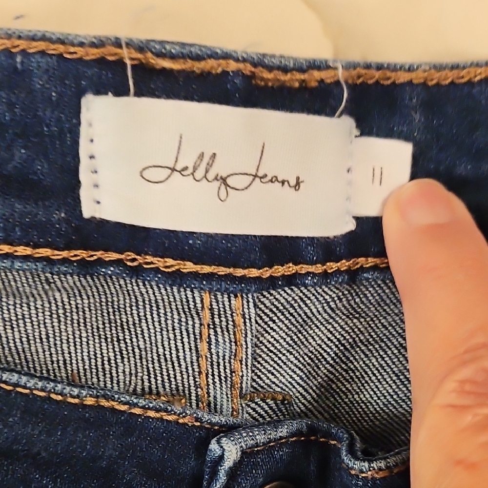 Jelly Beans Distressed Hem Straight Leg  Jeans - Picture 7 of 8
